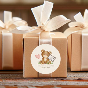 Bearly Wait Baby Dusche Danke Runder Aufkleber