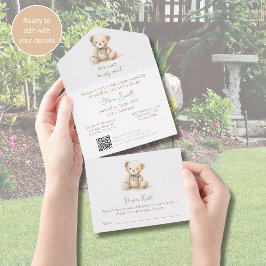Bearly Wait Baby Shower Einladung Alles in Einem