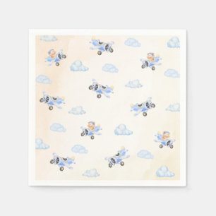 Bearly Wait Baby Shower Fliegender Bär & Wolke Serviette