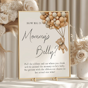Bearly Wait Baby Shower Wie groß ist Mommys Bauch Poster
