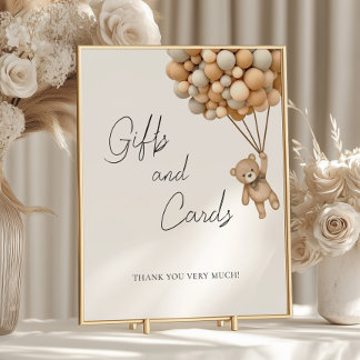 Bearly Wait Balloon Baby Duschgeschenke und Karten Poster