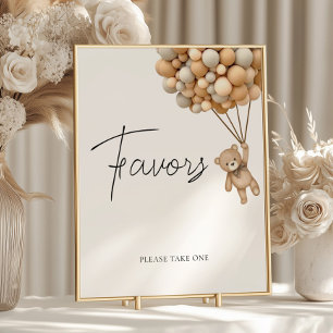 Bearly Wait Balloon Baby Shower Favorit Sign Poster