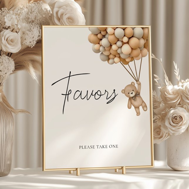 Bearly Wait Balloon Baby Shower Favorit Sign Poster (Von Creator hochgeladen)