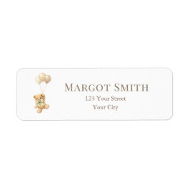 Bearly Wait Balloons Baby Shower Rücksendeadresse