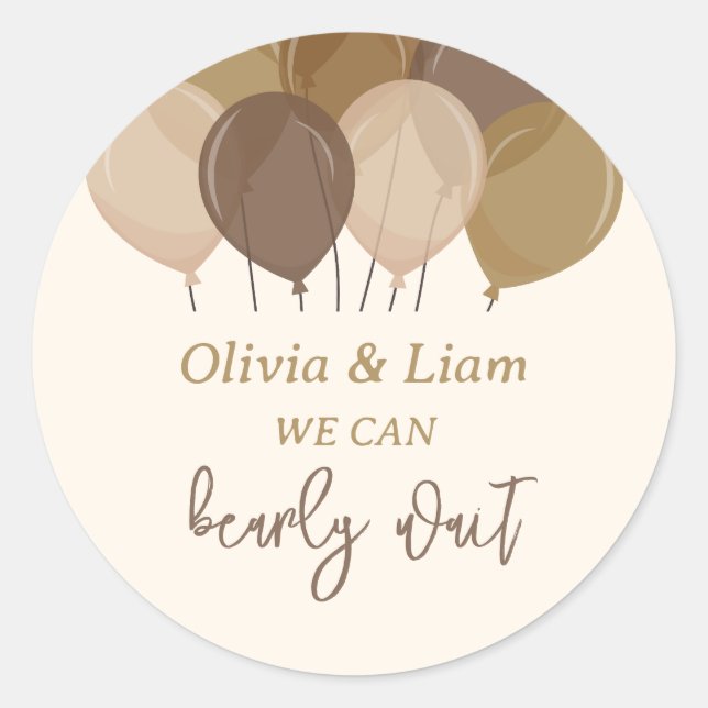 Bearly Wait - Bay Shower Stickers (Vorderseite)