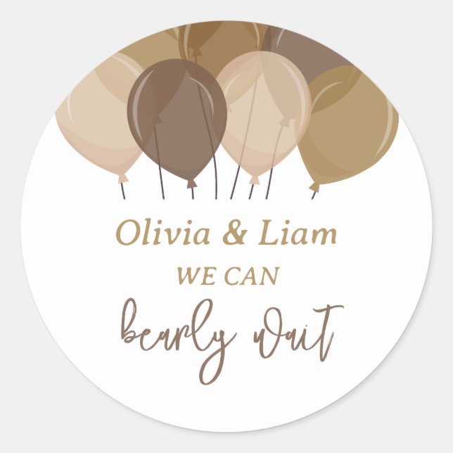 Bearly Wait - Bay Shower Stickers (Vorderseite)