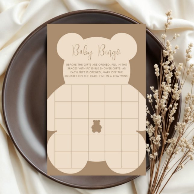 Bearly Wait Beige Baby Bingo Karte (Von Creator hochgeladen)