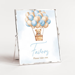 Bearly Wait Blue Hot Air Ballon Baby Favoriten Poster