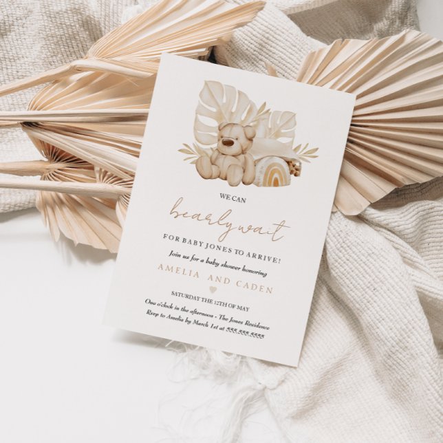 Bearly Wait Boho Baby Dusche Einladung (Von Creator hochgeladen)