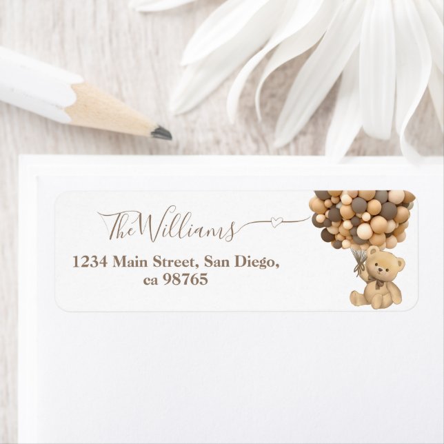 Bearly Wait Boho Ballon Neutral Baby Shower Book (Insitu)