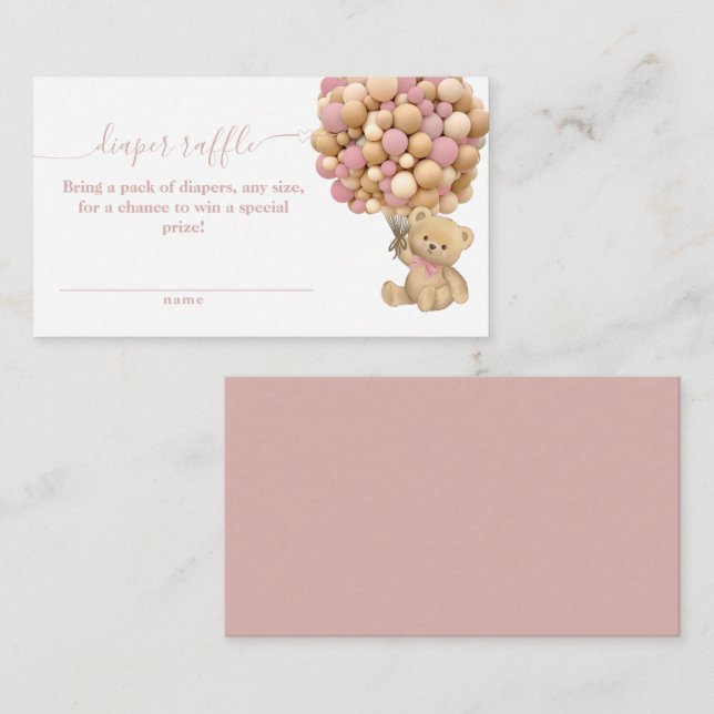 Bearly Wait Boho Ballon Neutral Baby Shower Diape Begleitkarte (Vorne/Hinten)