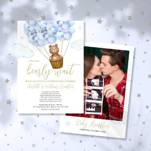 Bearly Wait Boy Baby Shower Per Post Foto Einladung