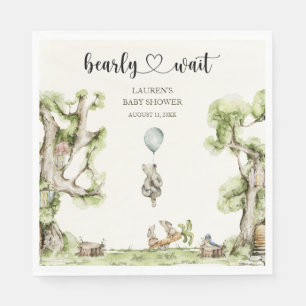 Bearly Wait Boy Baby Shower Waldthema Serviette