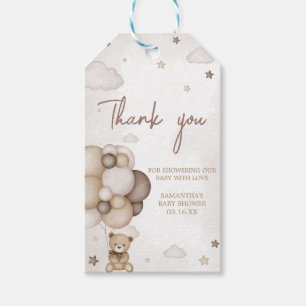 Bearly Wait Brown Balloon Favor Tags Geschenkanhänger