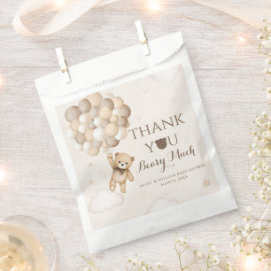 Bearly Wait Brown Bear Balloon Baby Dusche Geschenktütchen