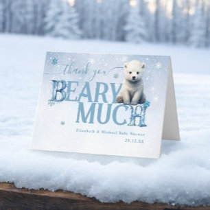 Bearly Wait Eisbär Winter Modern Dankeskarte