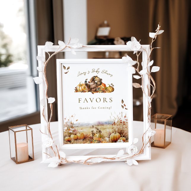 Bearly Wait Fall Woodland Baby Shower Favoriten Poster (Von Creator hochgeladen)