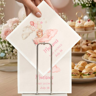 Bearly Wait Girl Aviator Baby Shower Tischwäsche Serviette