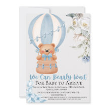 Bearly Wait Heißluftballon-Baby-Shower-Einladung