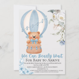 Bearly Wait Hot Air Ballon Baby Shower Invitation Feiertagskarte