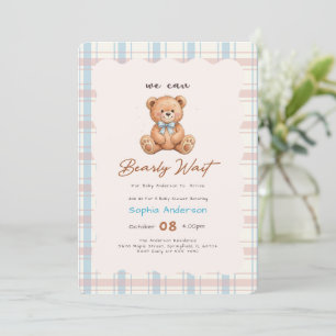 Bearly Wait Karo-Teddybär-Baby-Party Einladung