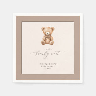 Bearly Wait Neutral Simple Baby Shower Serviette