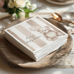 Bearly Wait Neutrale Teddy Baby-Party Serviette