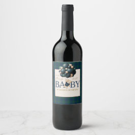 Bearly Wait Teddy Balloon Baby Shower books Weinetikett