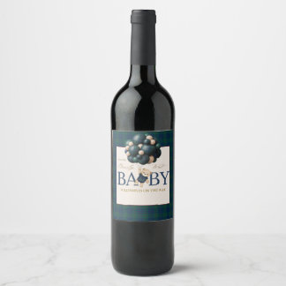 Bearly Wait Teddy Balloon Baby Shower books Weinetikett