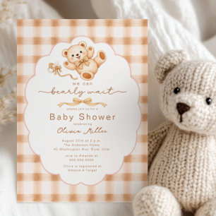 Bearly Wait Teddy Bär Baby Shower Einladung