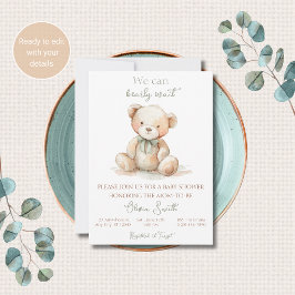 Bearly Wait Teddy Bär Baby Shower Einladung
