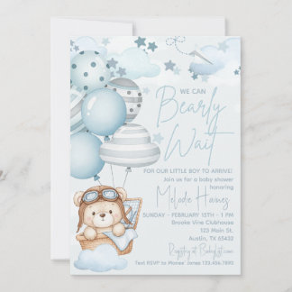 Bearly Wait Teddy Bear Baby Shower Einladung