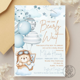 Bearly Wait Teddy Bear Baby Shower Einladung