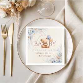Bearly Wait Teddy Bear Baby Shower Table Design Serviette
