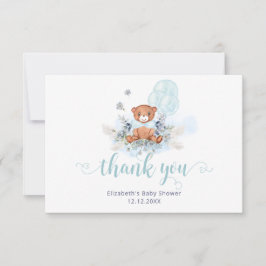 Bearly Wait Teddy Bear Boy Baby Dusche Vielen Dank Karte