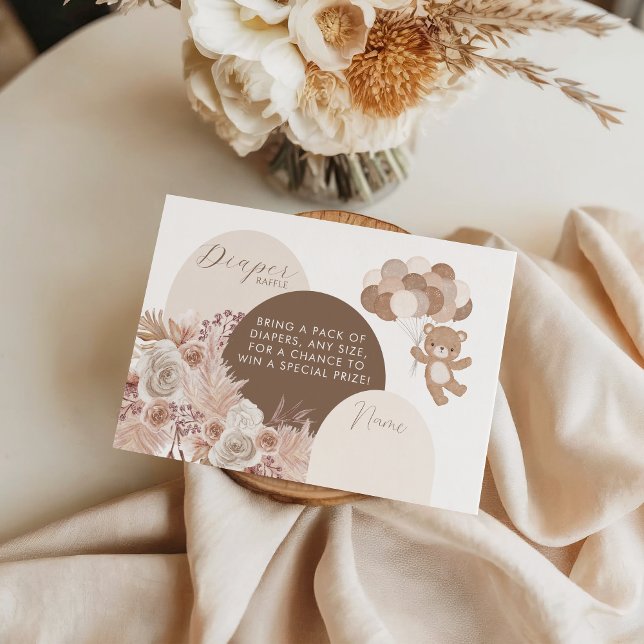 Bearly Wait Teddy Bear Neutral Diaper Raffle Begleitkarte (Von Creator hochgeladen)