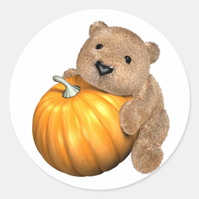 BearPumpkin Runder Aufkleber (Vorderseite)
