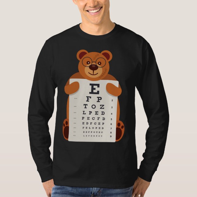 Bears Baby Bear Holding Eye Chart Artistic Opticia T-Shirt (Vorderseite)