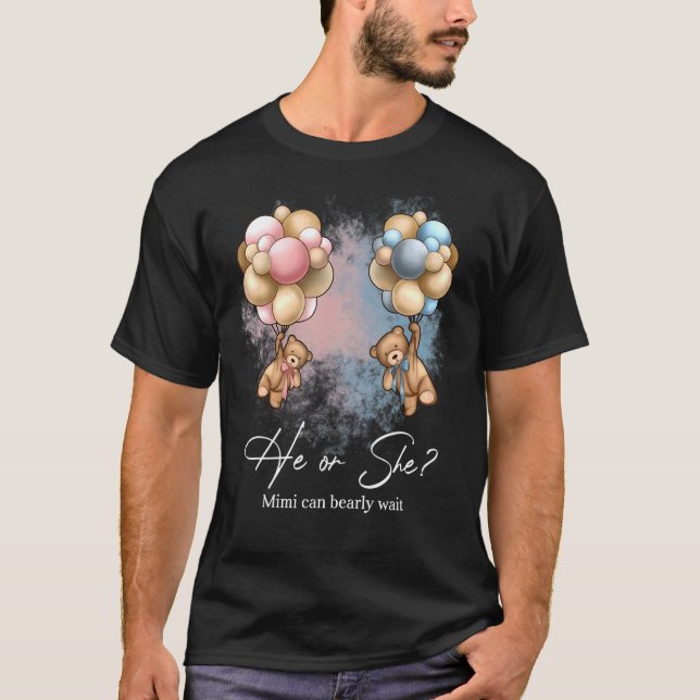 Bears Balloons Mimi kann frühzeitig auf Geschlecht T-Shirt (Vorderseite)