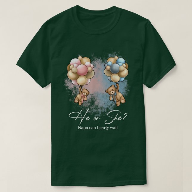 Bears Balloons Nana kann frühzeitig Geschlechtsver T-Shirt (Design vorne)