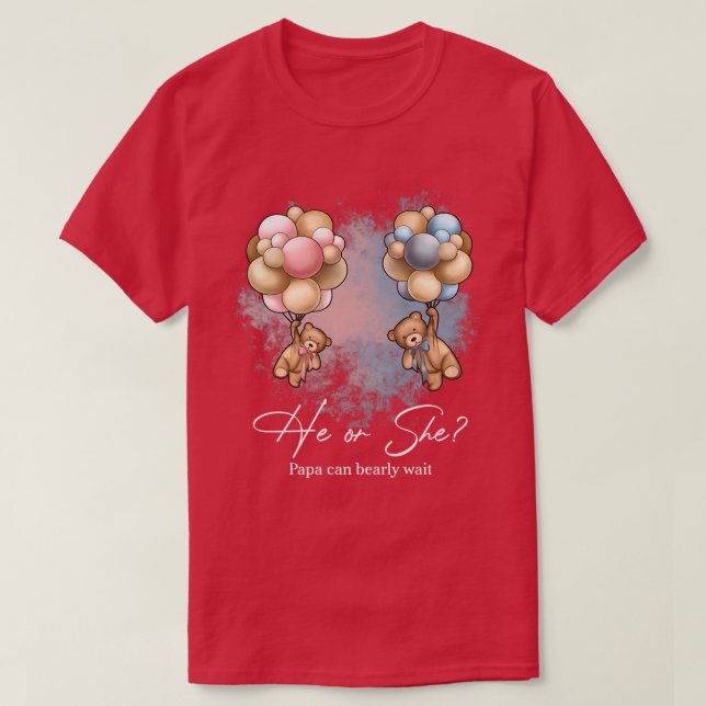 Bears Balloons Papa kann frühzeitig Geschlechtsver T-Shirt (Design vorne)