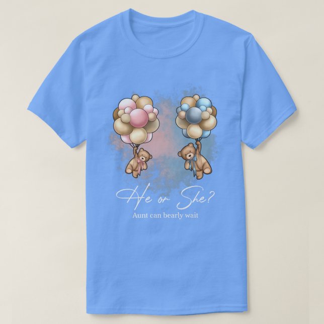 Bears Balloons Tante kann frühzeitig auf Gender Re T-Shirt (Design vorne)