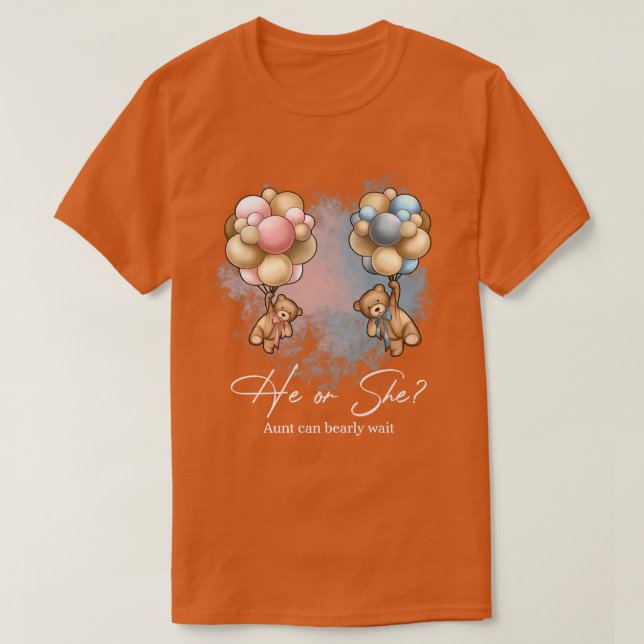 Bears Balloons Tante kann frühzeitig auf Gender Re T-Shirt (Design vorne)