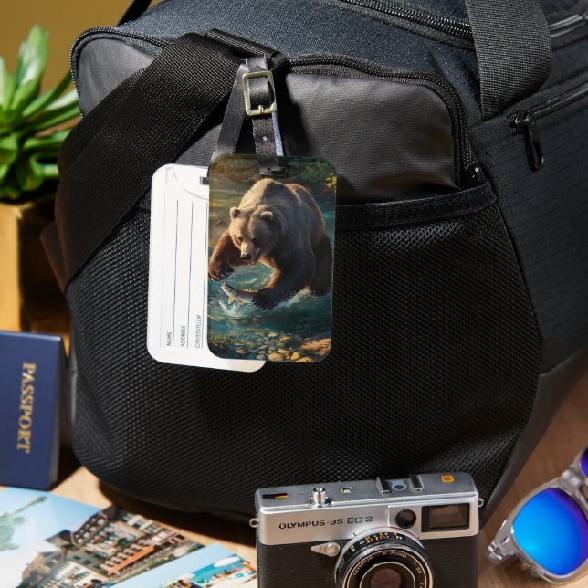 Bears Bounty: Fischfest Gepäckanhänger (Vorderseite & Rückseite)