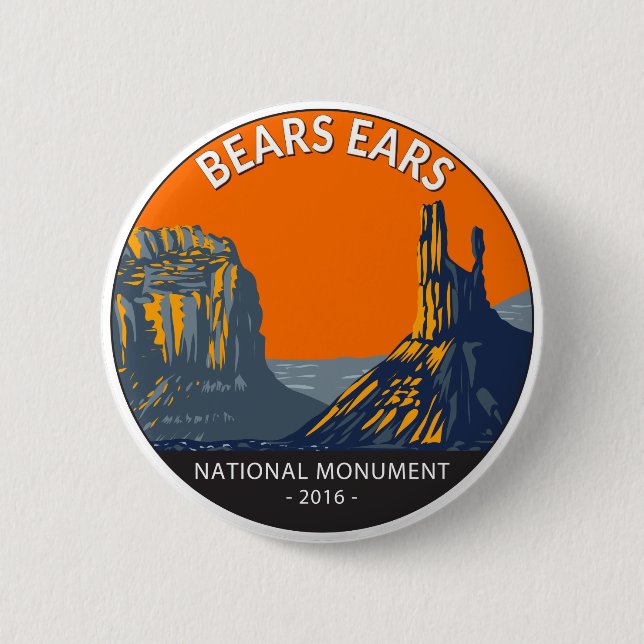 Bears Ears National Monument Utah Vintage  Button (Vorderseite)