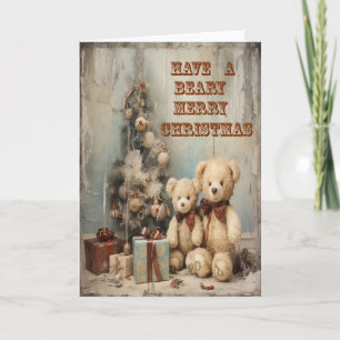 Bears Grußkarte Grungy Frohe Weihnachten Karte