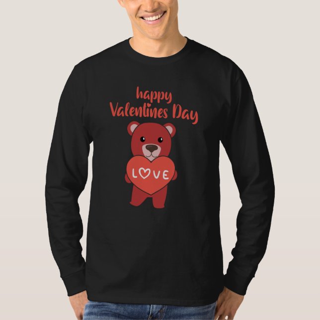 Bears happy Valentine's Day Cute Animals With Hear T-Shirt (Vorderseite)