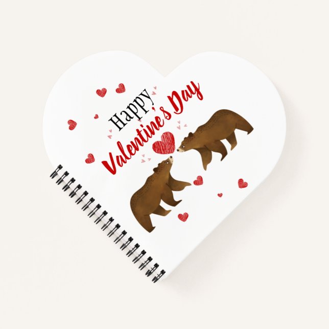 Bears & Hearts Valentine's Day Notebook Notizbuch (Vorderseite)