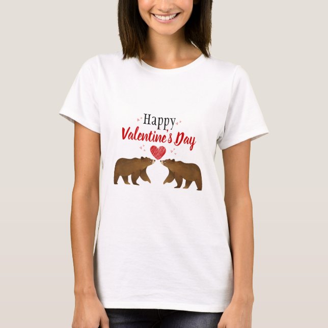 Bears & Hearts Valentinstag T - Shirt (Vorderseite)