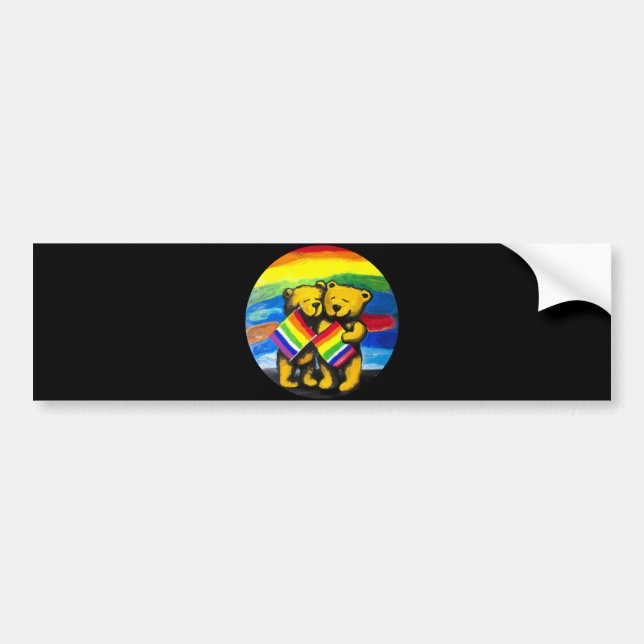 Bears Liebe LGBT-Regenbogenflagge Autoaufkleber (Vorne)